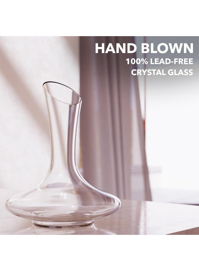 Le Chateau Wine Decanter - Hand-Blown Lead-Free Crystal Wine Carafe - Wine Decanter for Aerating Red Wine - Wine Accessories for a Bottle of Wine (750 ml) - Image 5
